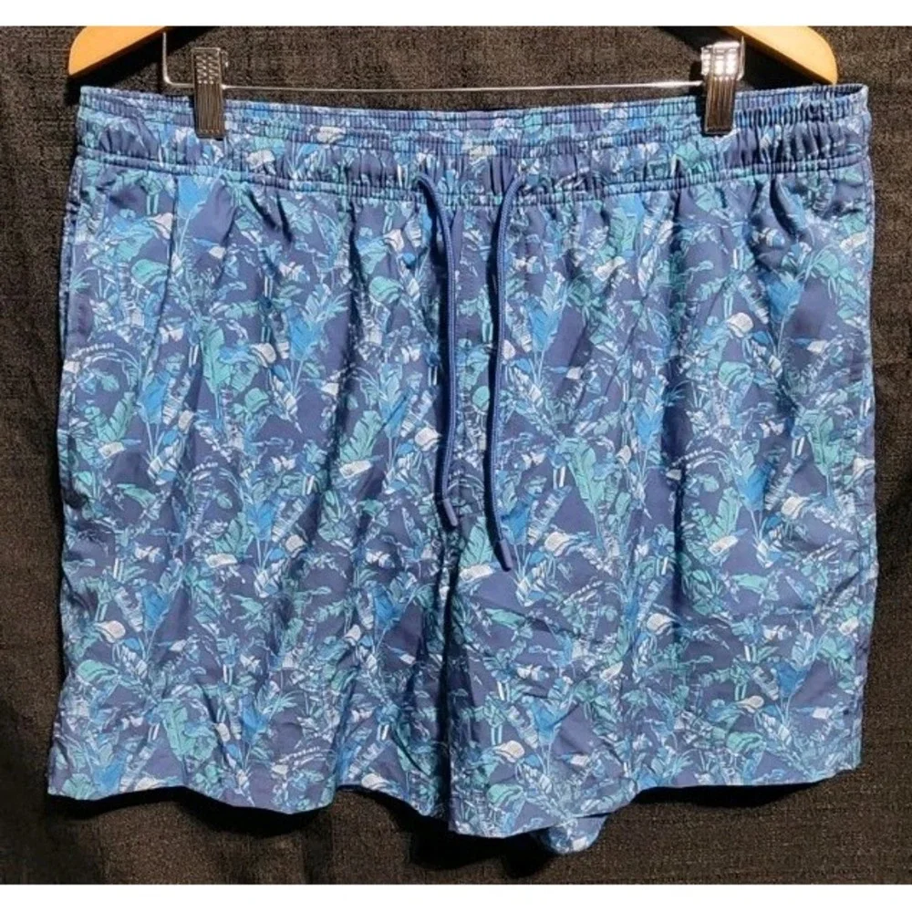 SOUTHERN TIDEMen's Banana Leaf Swim Trunk‎ Board Shorts Blue Tropical Sz XL NEW